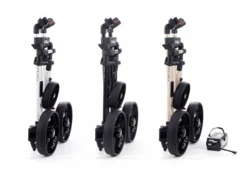 Verschillende Flat Cat elektrische golftrolleys ingeklapt